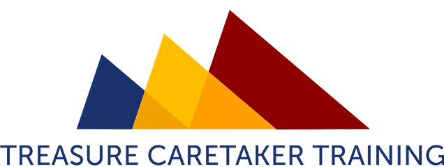 Three colorful overlapping triangles, Treasure Caretaker Training.